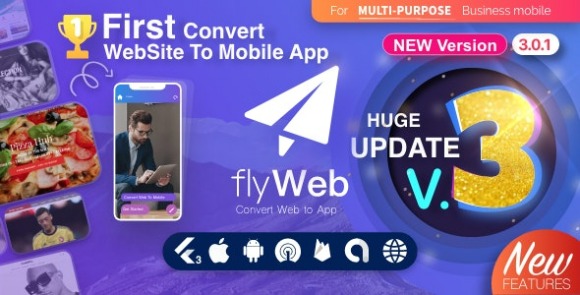 FlyWeb for Web to App Convertor Flutter and Admin Panel