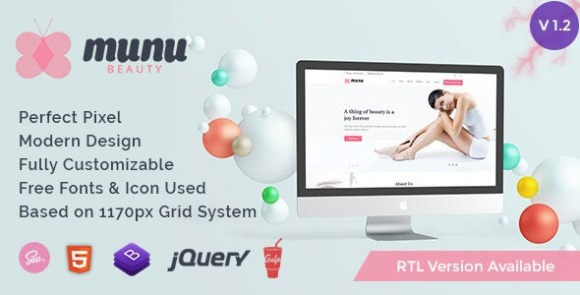 Munu Beauty HTML5 Template RTL Download